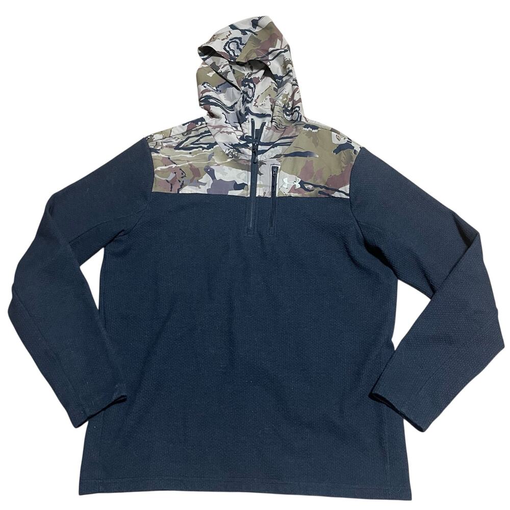 Under Armour Specialist Grid ½ Zip Hoodie Black Barren Camo Men's Size Large